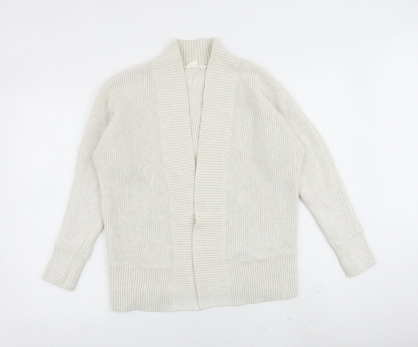 Gap Womens Ivory V-Neck 100% Cotton Cardigan Jumper Size S