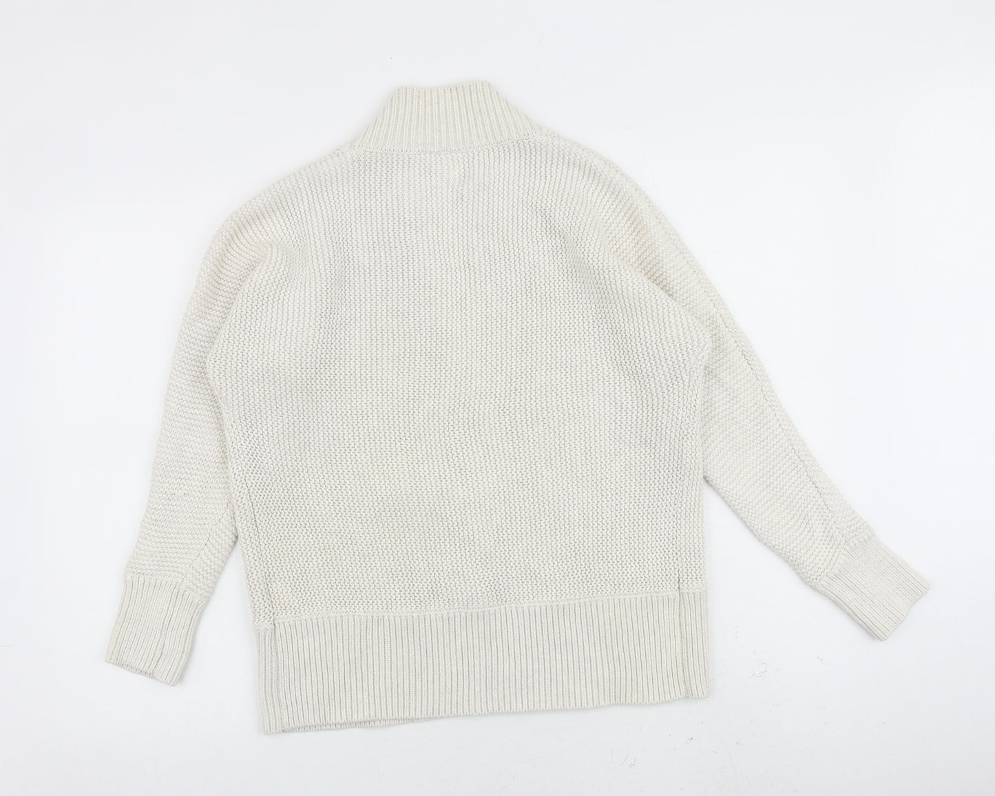 Gap Womens Ivory V-Neck 100% Cotton Cardigan Jumper Size S