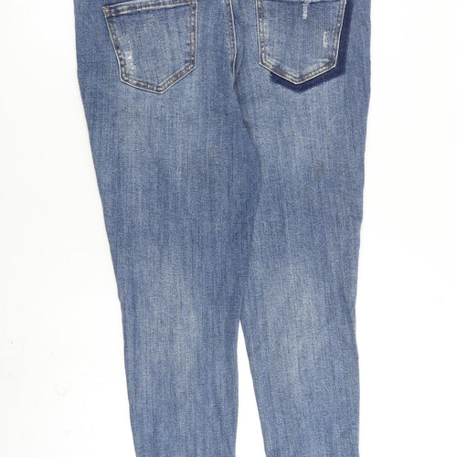 New Look Womens Blue Cotton Skinny Jeans Size 16 L24 in Regular Zip