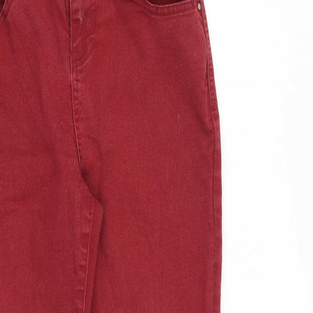 TU Womens Red Cotton Straight Jeans Size 10 L29 in Regular Zip