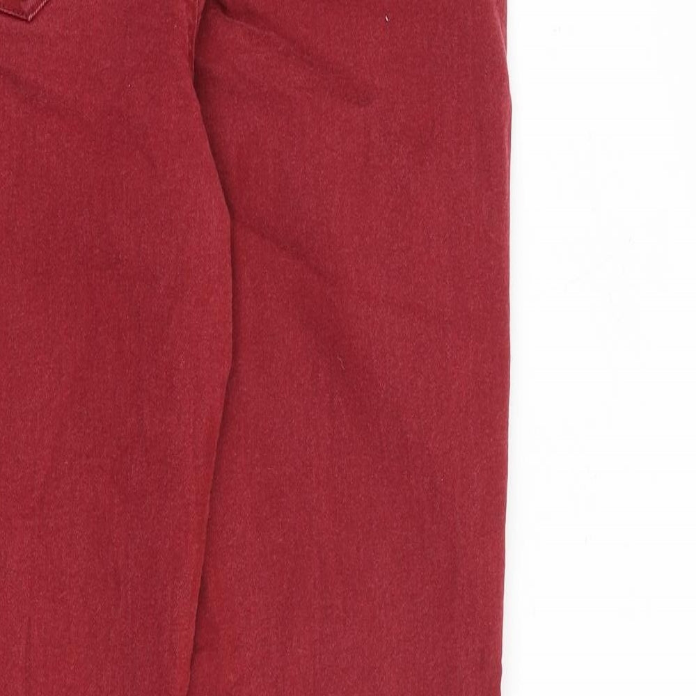 TU Womens Red Cotton Straight Jeans Size 10 L29 in Regular Zip