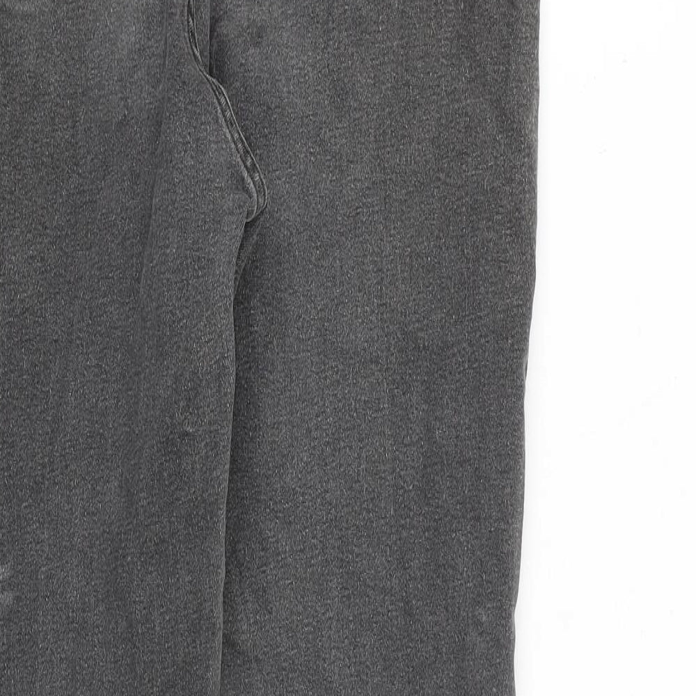 Marks and Spencer Womens Grey Cotton Skinny Jeans Size 14 L30 in Regular Zip