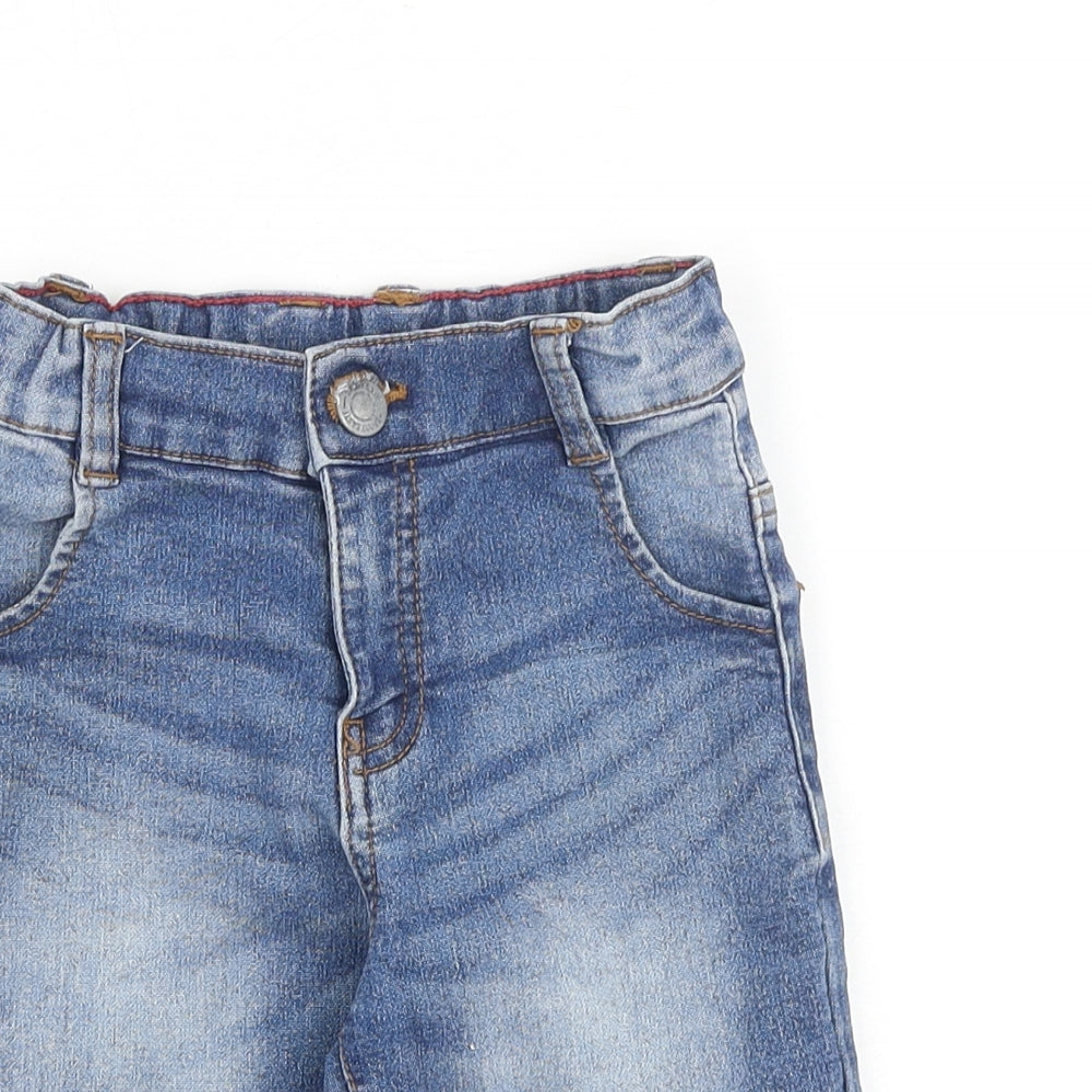 Little Kids Boys Blue Cotton Bermuda Shorts Size 4-5 Years Regular Zip