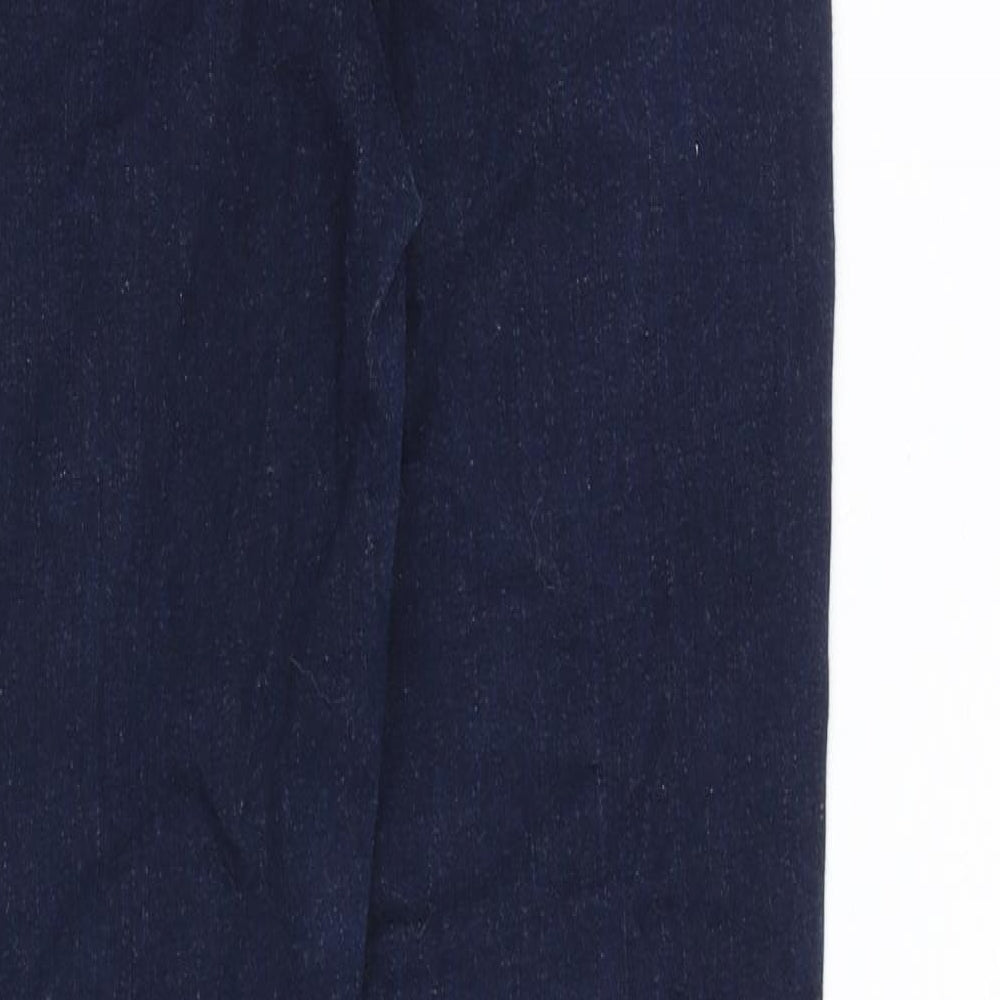 John Lewis Womens Blue Cotton Straight Jeans Size 12 L30 in Regular Zip