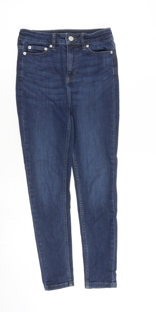 F&F Womens Blue Cotton Skinny Jeans Size 6 L24 in Slim Zip