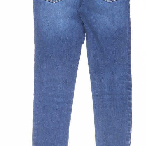 Denim & Co. Womens Blue Cotton Skinny Jeans Size 8 L27 in Regular Zip