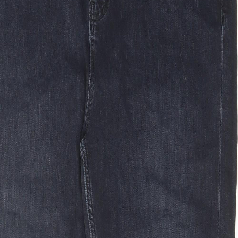 Marks and Spencer Womens Blue Cotton Skinny Jeans Size 16 L29 in Regular Zip