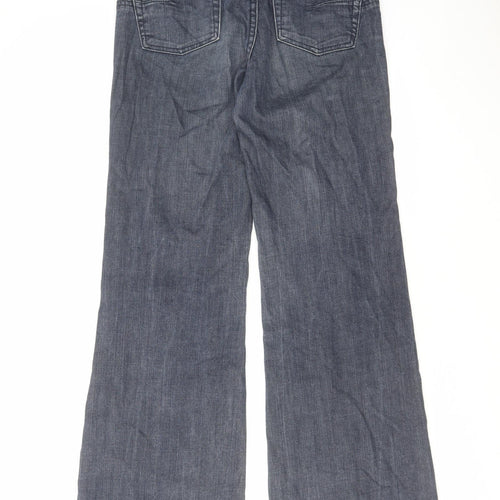 Mango Womens Blue Cotton Bootcut Jeans Size 10 L31 in Regular Zip