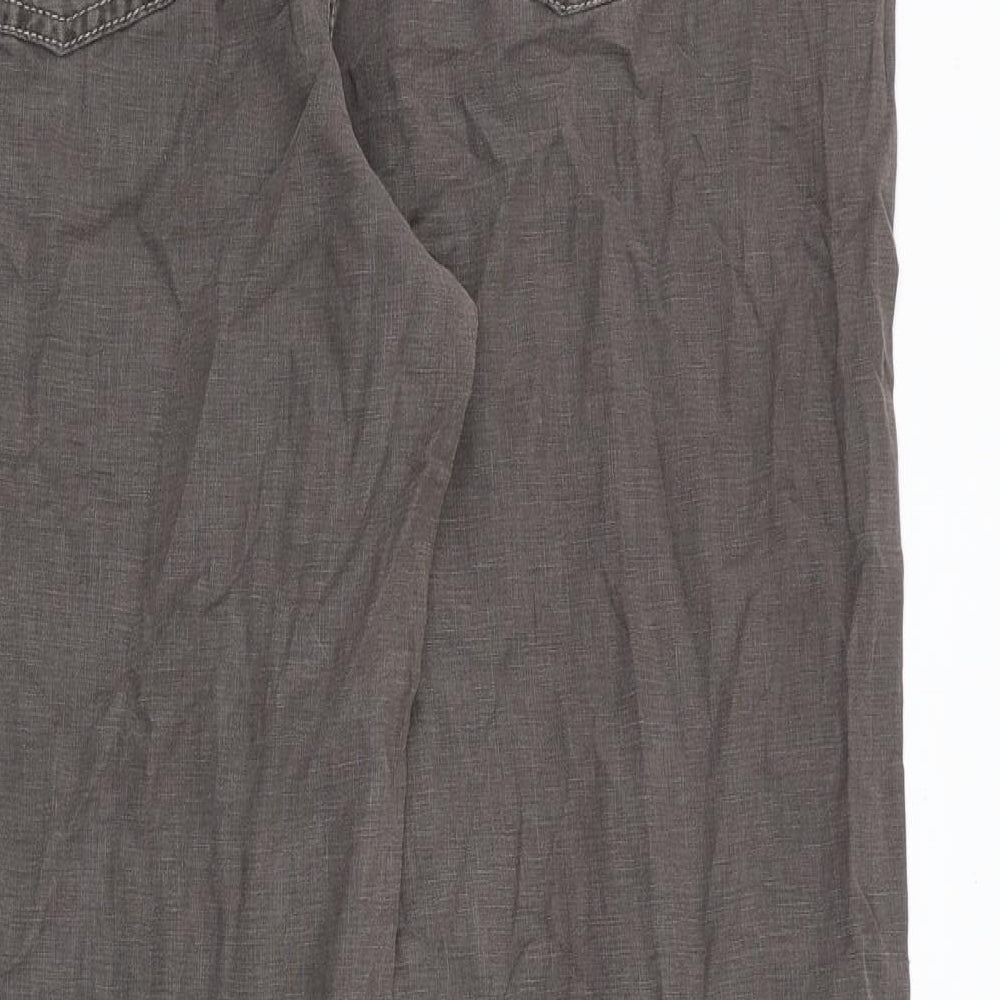 M&Co Womens Grey Linen Trousers Size 18 L31 in Regular Zip