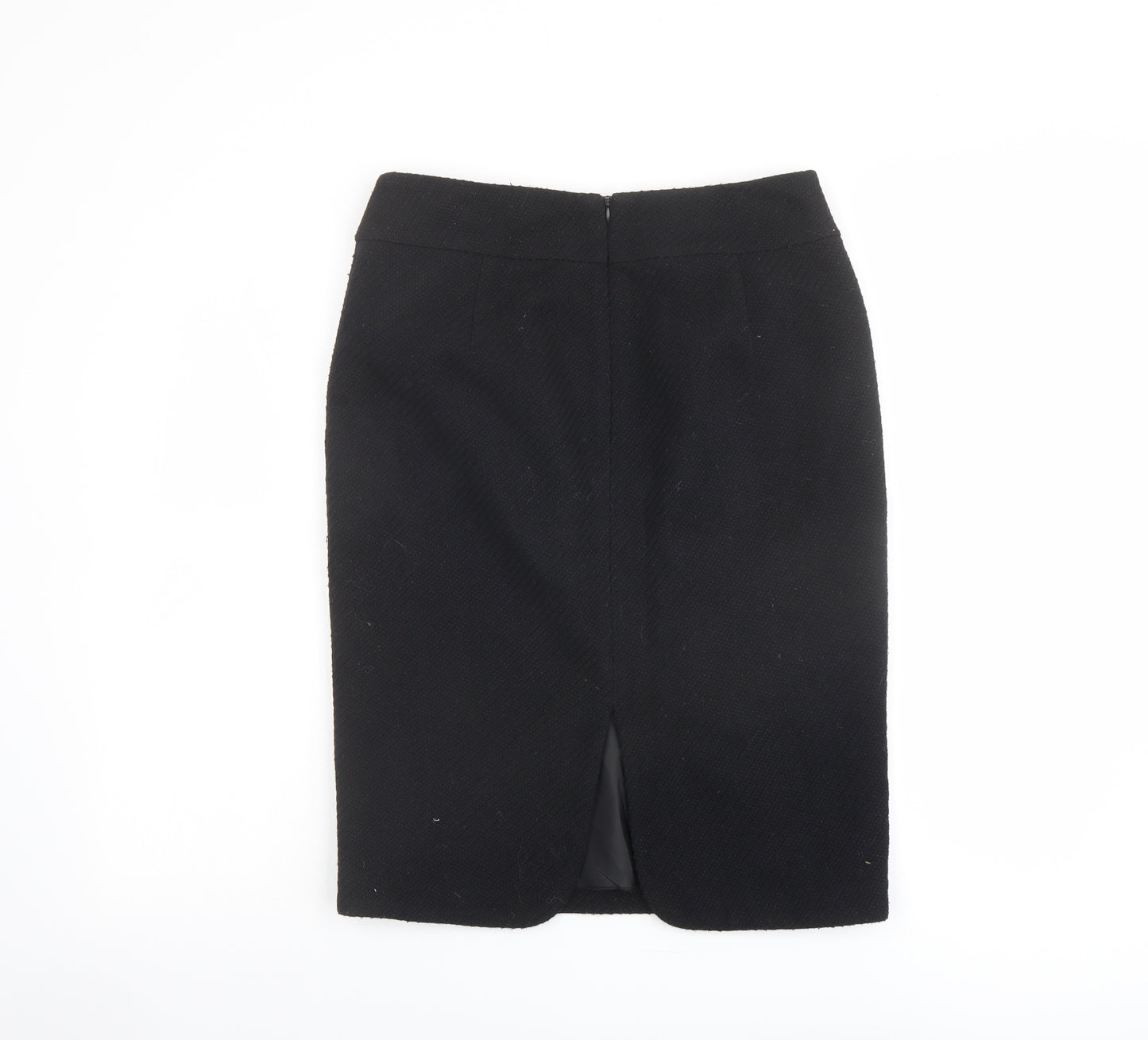 Marks and Spencer Womens Black Polyester Swing Skirt Size 10 Zip