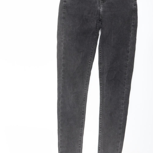Oasis Womens Grey Cotton Skinny Jeans Size 8 L28 in Regular Button