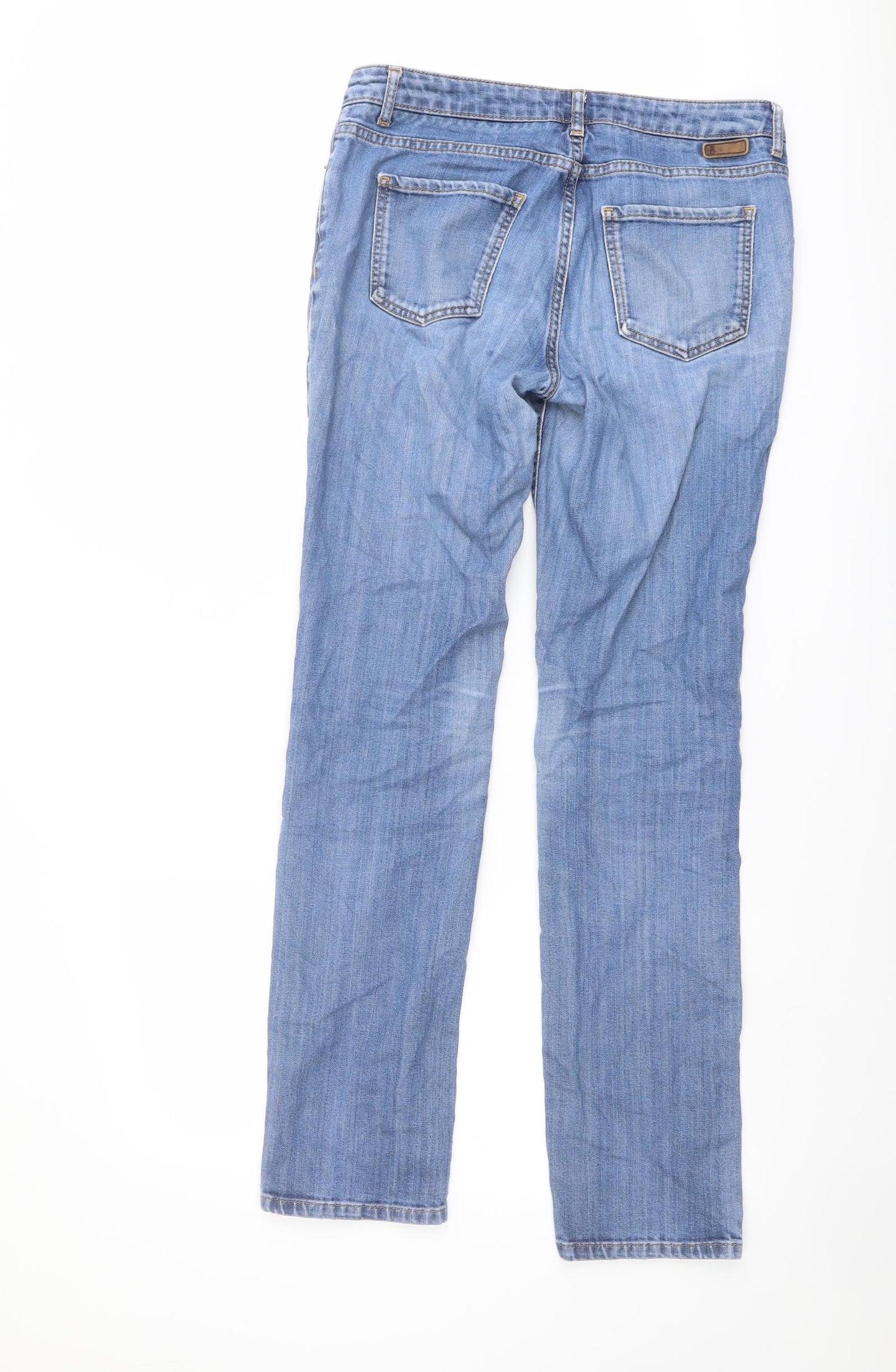 Boden Womens Blue Cotton Straight Jeans Size 12 L31 in Regular Button