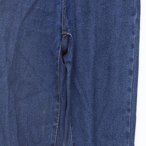 Boohoo Womens Blue Cotton Skinny Jeans Size 12 L28 in Regular Button