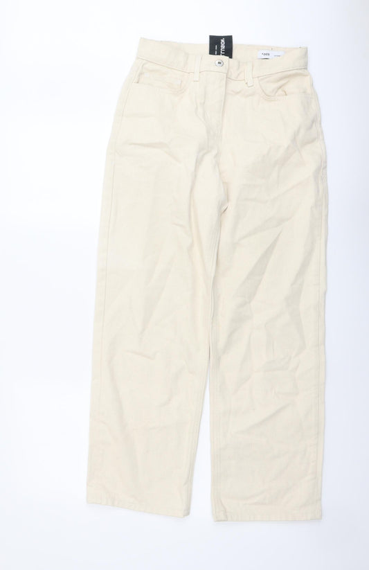 COLLUSION Womens Beige Cotton Straight Jeans Size 26 in L28 in Regular Button