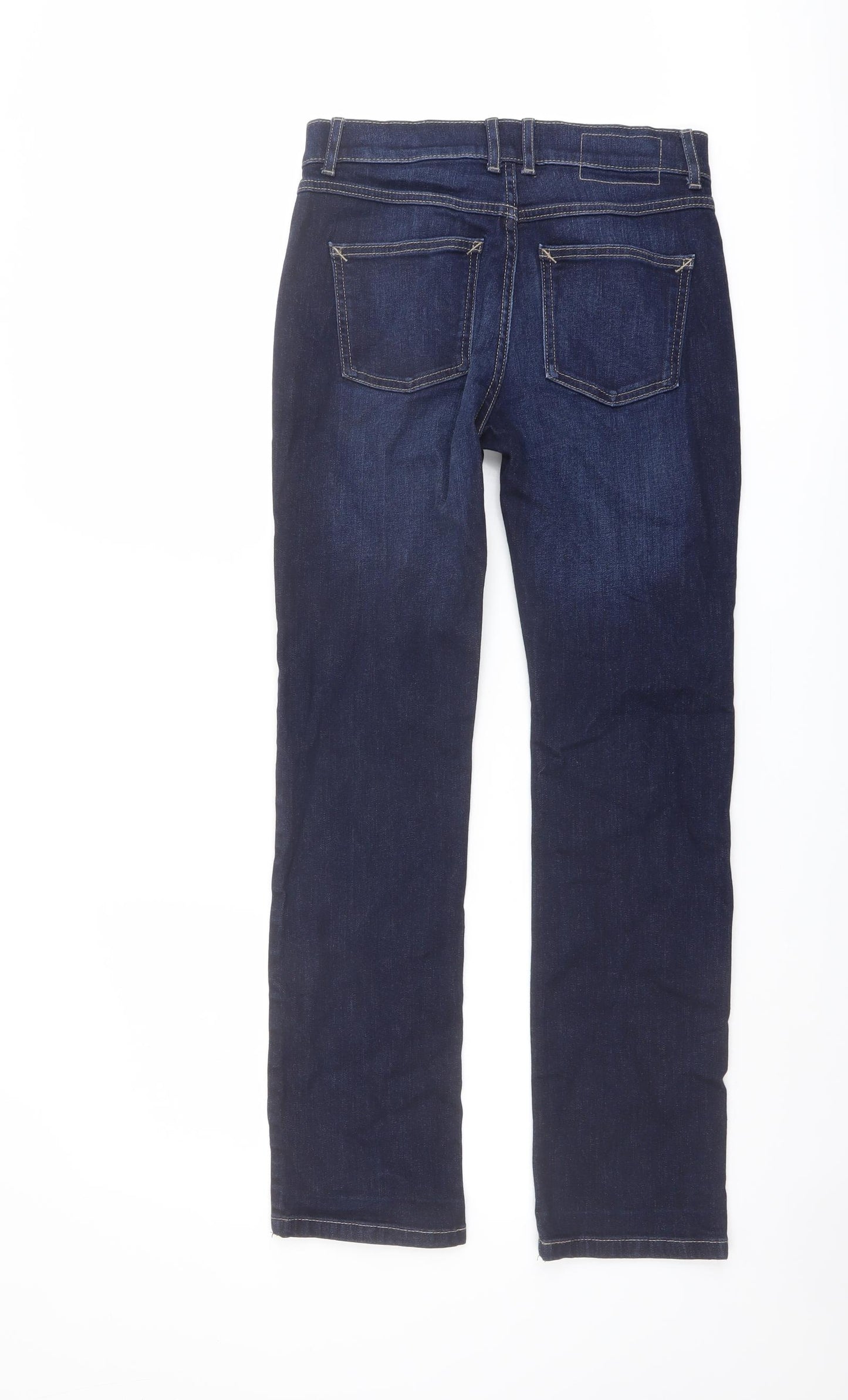Marks and Spencer Womens Blue Cotton Straight Jeans Size 8 L29 in Regular Button