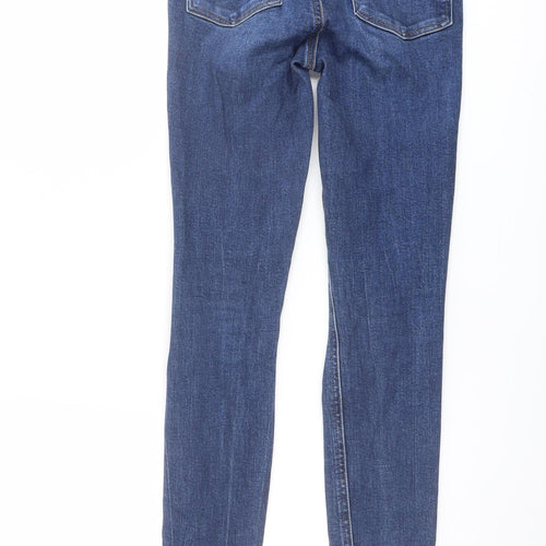 Denim & Co. Womens Blue Cotton Skinny Jeans Size 6 L27 in Regular Button