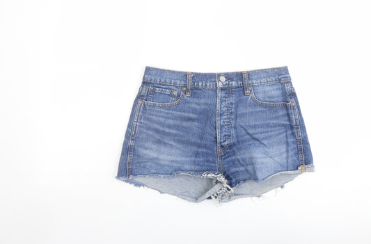 Gap Womens Blue Cotton Cut-Off Shorts Size 12 L3 in Regular Button