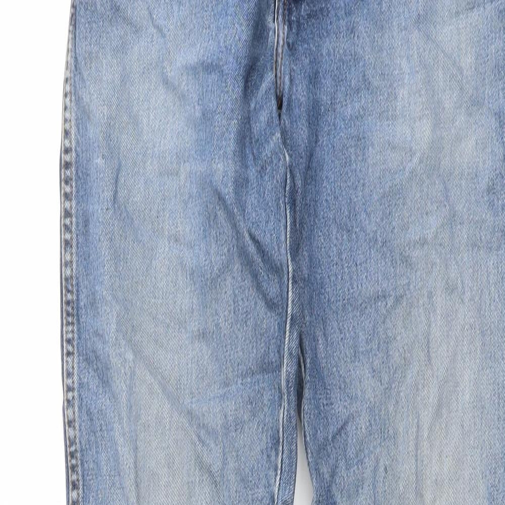 Wrangler Mens Blue Cotton Tapered Jeans Size 30 in L33 in Regular Button