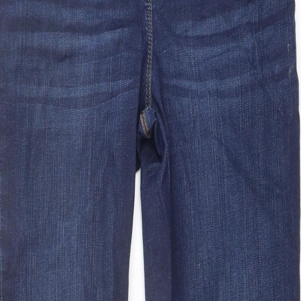 Marks and Spencer Womens Blue Cotton Straight Jeans Size 12 L30 in Regular Button