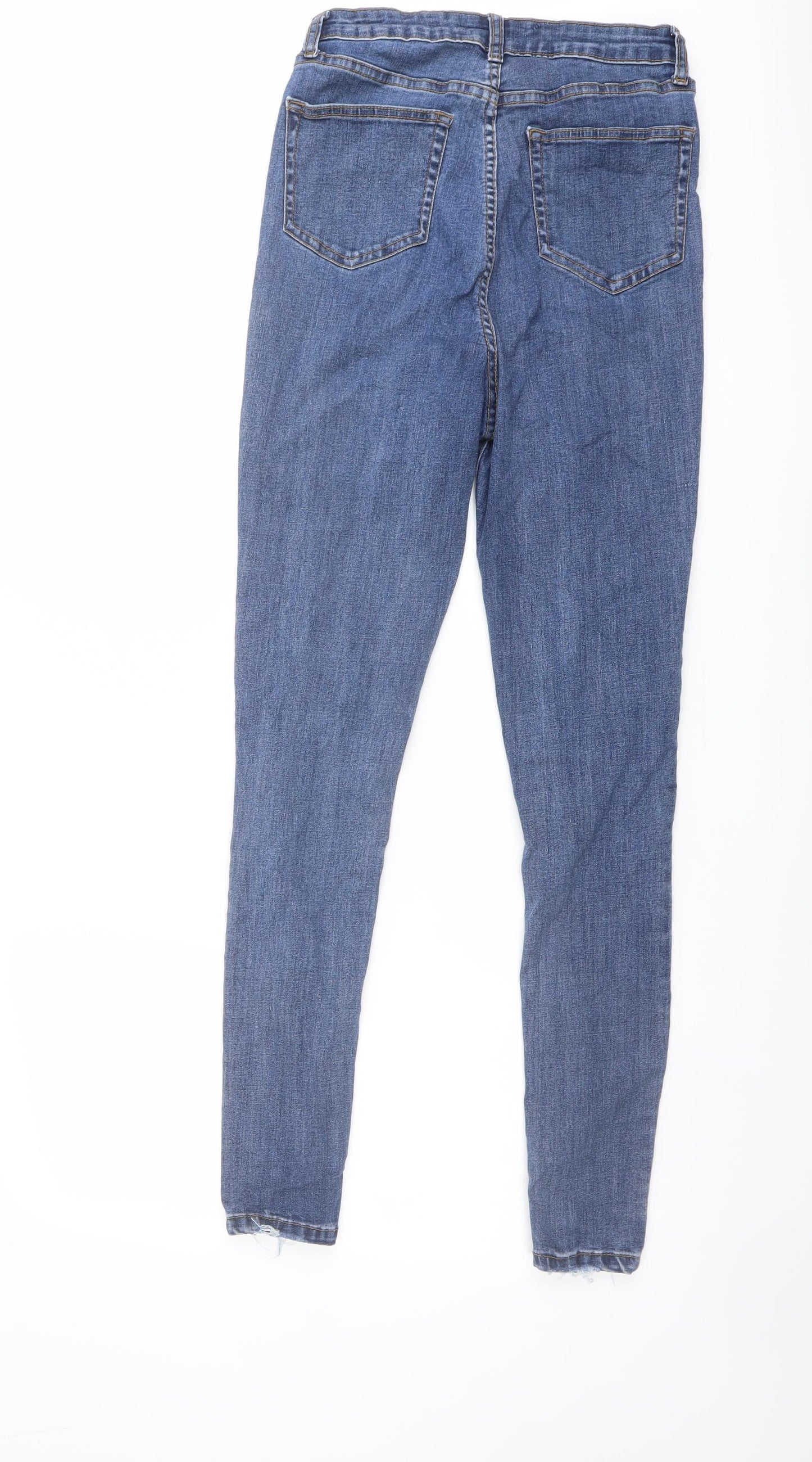 Don't Think Twice Womens Blue Cotton Skinny Jeans Size 10 L30 in Regular Button