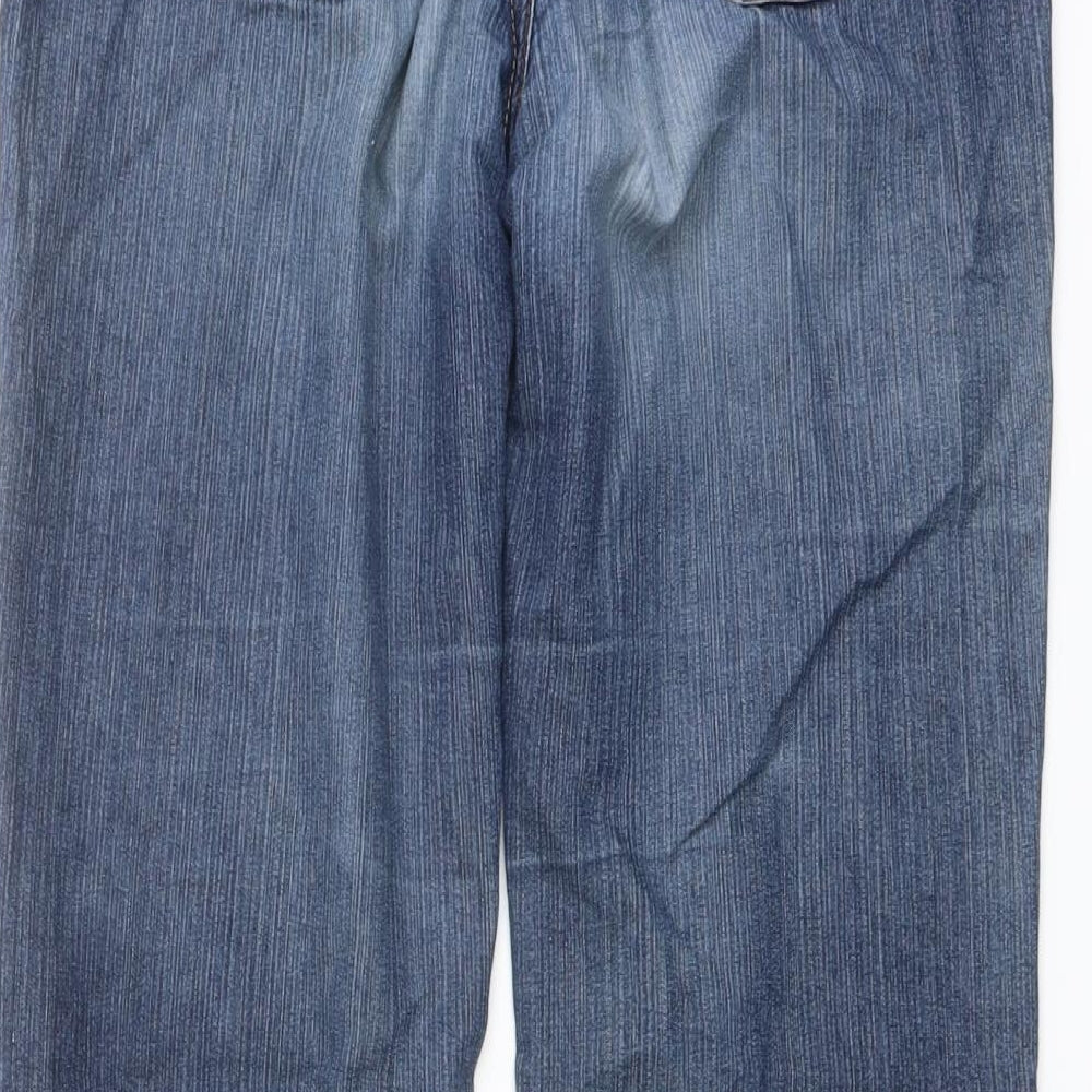 Marks and Spencer Womens Blue Cotton Bootcut Jeans Size 10 L29 in Regular Button