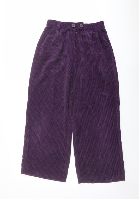 Bershka Womens Purple Polyester Trousers Size M L25 in Regular Button
