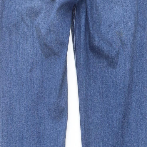 H&M Womens Blue Cotton Straight Jeans Size 10 L28 in Regular Button