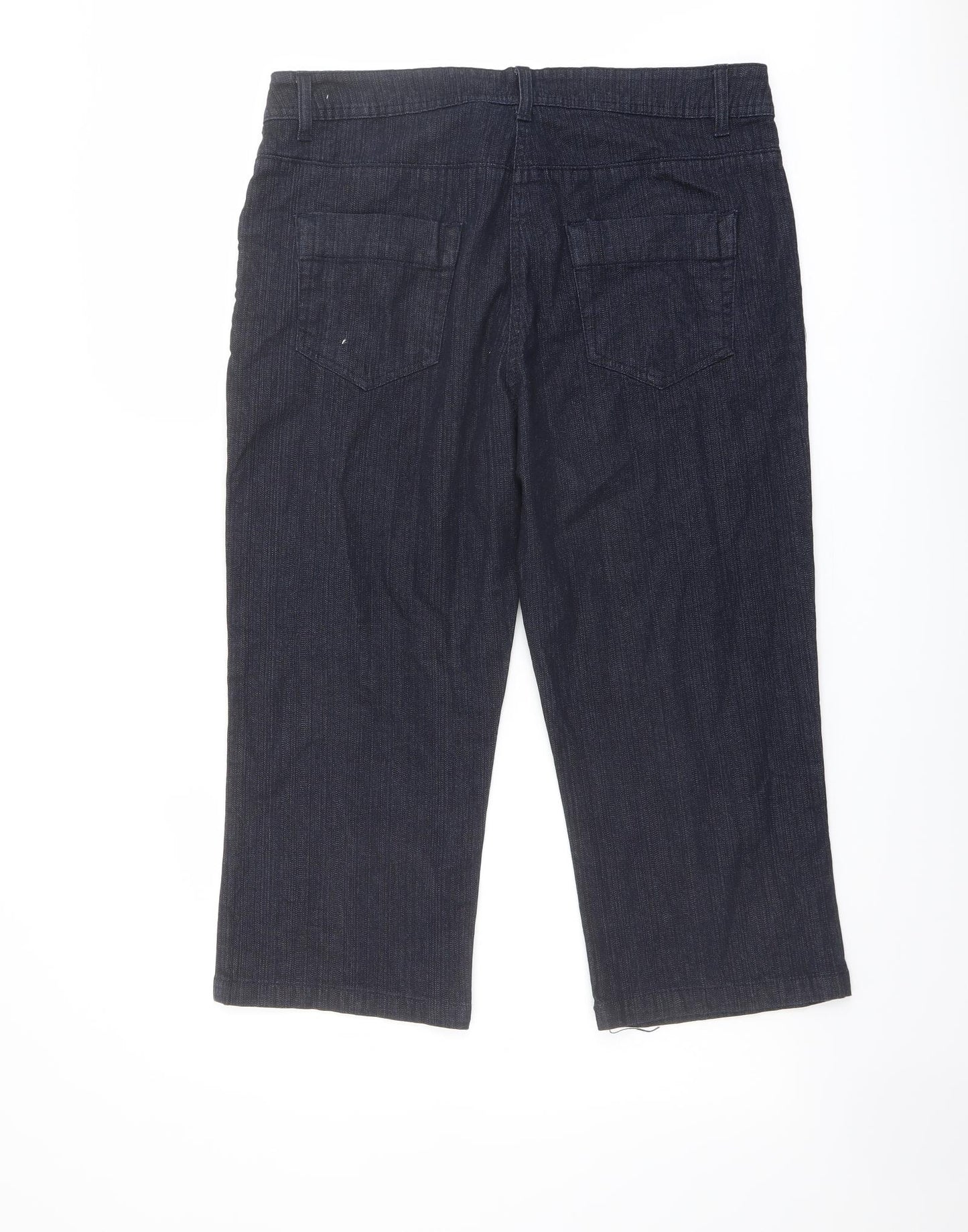 Platform Womens Blue Cotton Straight Jeans Size 16 L21 in Regular Button