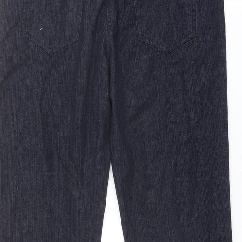 Platform Womens Blue Cotton Straight Jeans Size 16 L21 in Regular Button