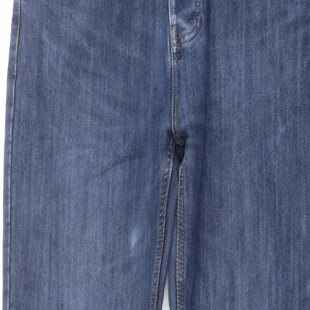 Denim & Co. Mens Blue Cotton Straight Jeans Size 34 in L30 in Slim Button
