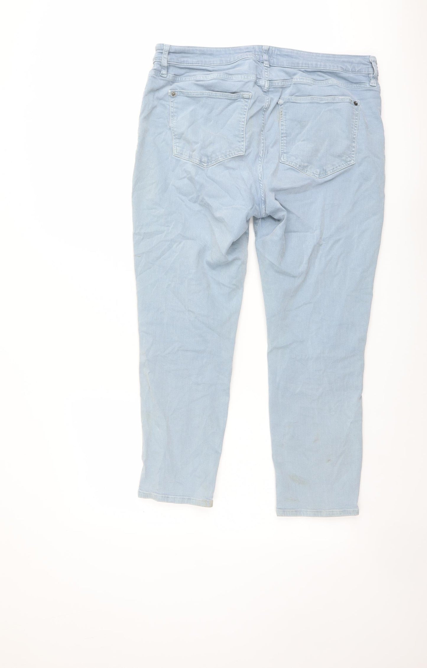 White Stuff Womens Blue Cotton Skinny Jeans Size 16 L25 in Regular Zip
