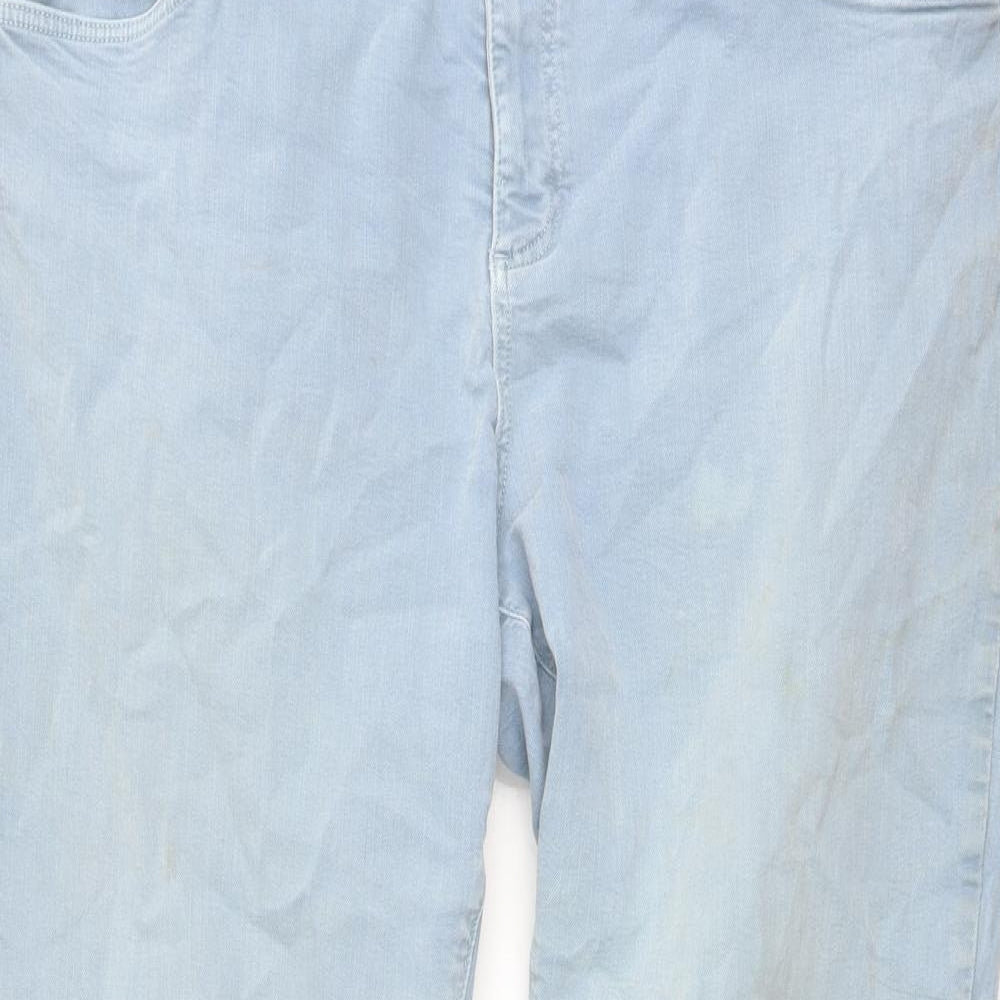 White Stuff Womens Blue Cotton Skinny Jeans Size 16 L25 in Regular Zip