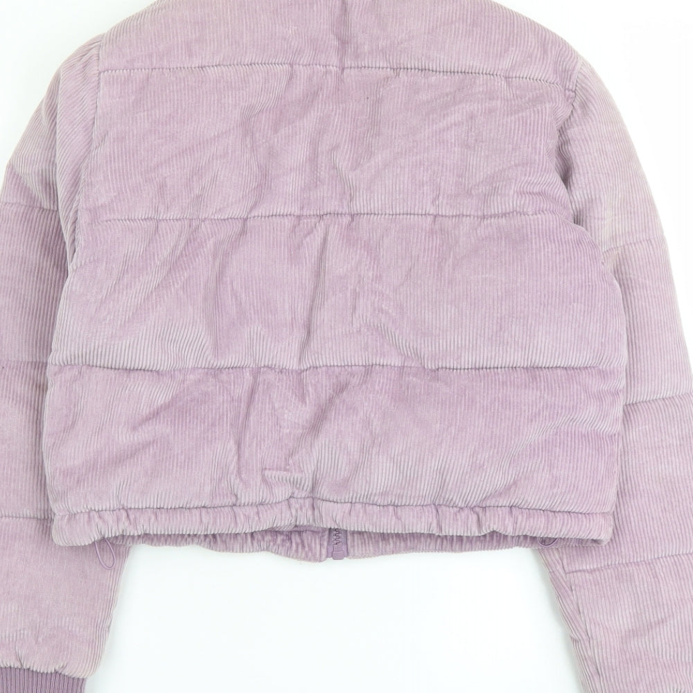 Urban Outfitters Womens Purple Puffer Jacket Jacket Size S Zip