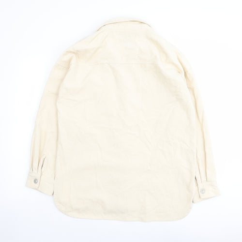 Denim & Co. Womens Ivory Jacket Size 12 Button