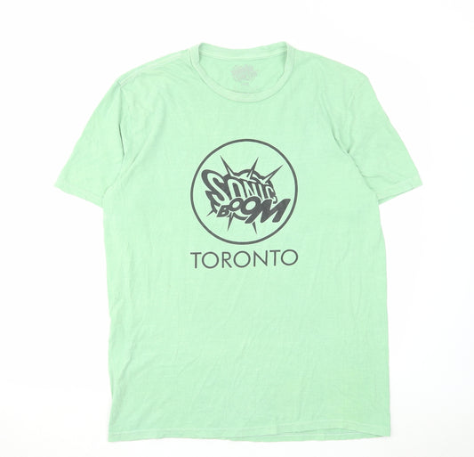 Shaddili Shifter Mens Green Cotton T-Shirt Size L Round Neck - Sonic Boom Toronto