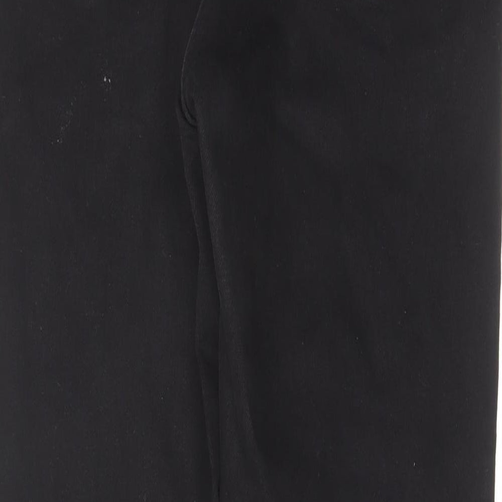 NEXT Womens Black Cotton Straight Jeans Size 14 L29 in Slim Zip - Mid rise