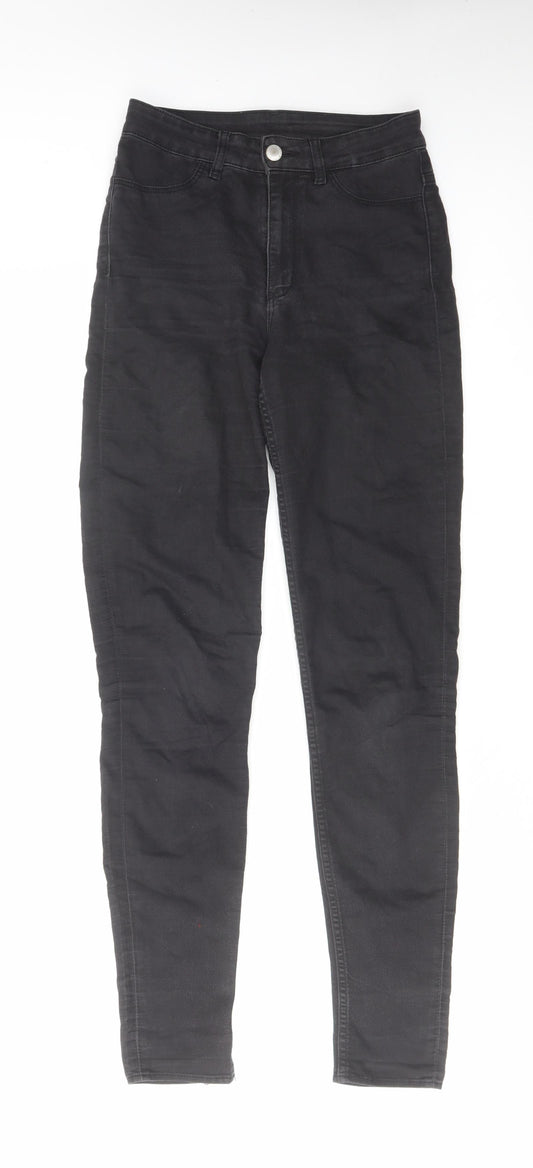 H&M Womens Black Cotton Skinny Jeans Size 6 L30 in Regular Zip