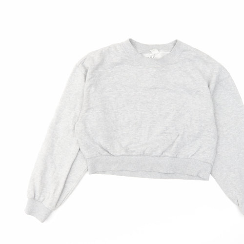 H&M Womens Grey Cotton Pullover Sweatshirt Size S Pullover