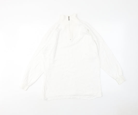 Rodeo Womens White Cotton Pullover Sweatshirt Size 12 Zip