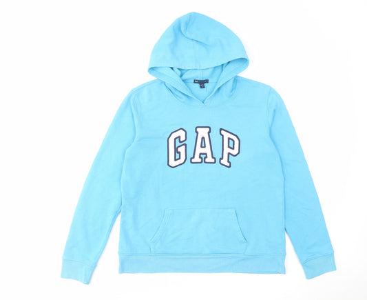 Gap Womens Blue Cotton Pullover Hoodie Size M Zip