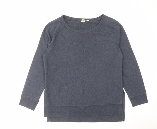 Gap Womens Blue Cotton Pullover Sweatshirt Size M Zip