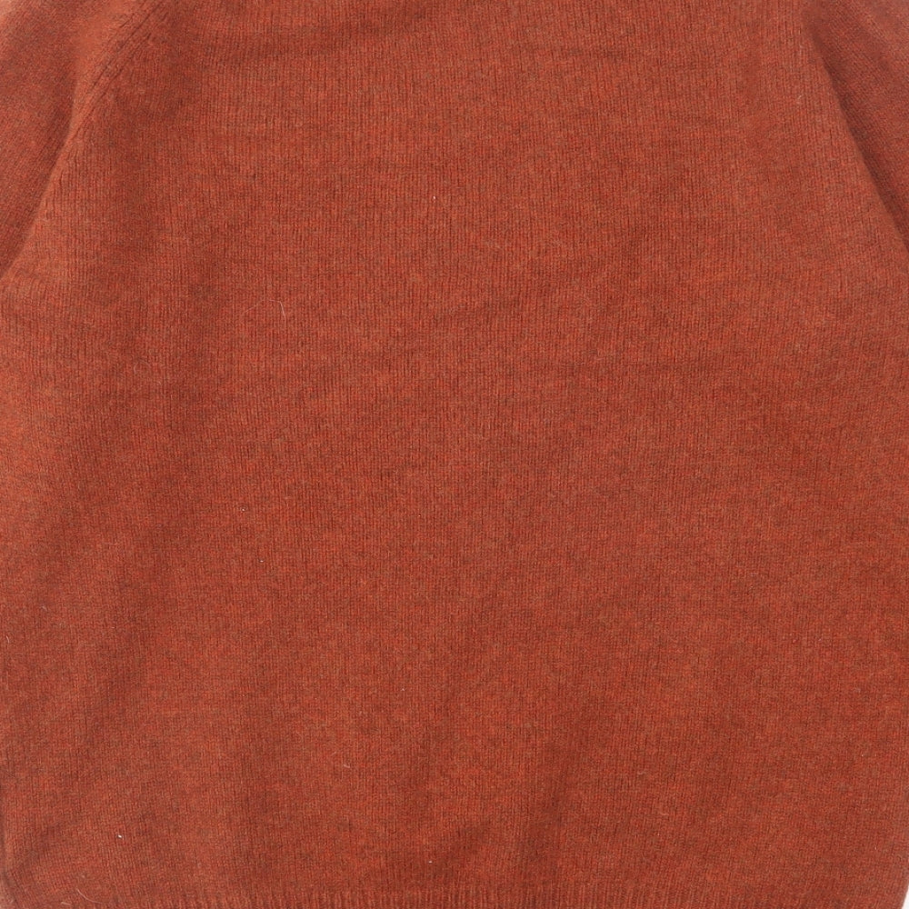 NEXT Mens Brown Round Neck Wool Pullover Jumper Size L Long Sleeve