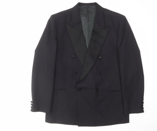 Studio Mens Blue Wool Tuxedo Suit Jacket Size 40 Regular