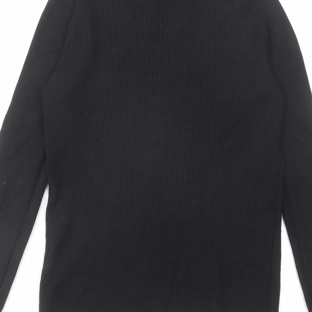 Marks and Spencer Womens Black Roll Neck Viscose Pullover Jumper Size 12