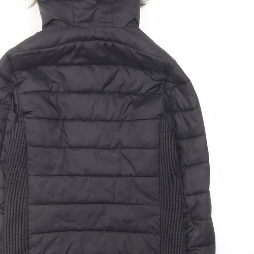 Superdry Womens Black Puffer Jacket Jacket Size L Zip