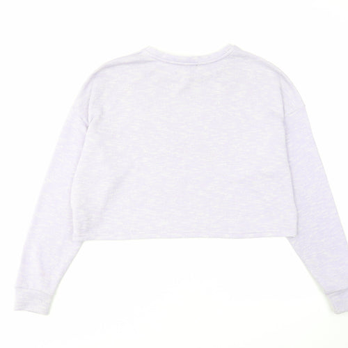 New Look Womens Purple Round Neck Polyester Pullover Jumper Size S