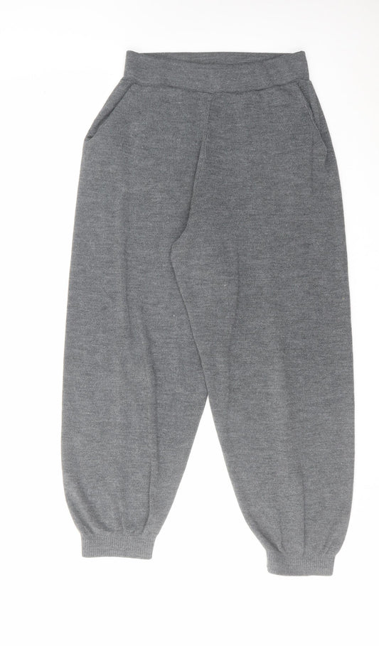 Zara Womens Grey Acrylic Bloomer Trousers Size M L26 in Regular