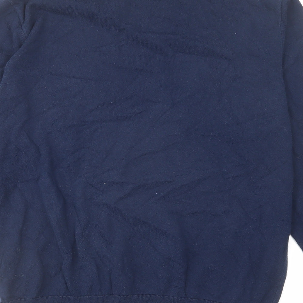 NEXT Mens Blue Round Neck Cotton Pullover Jumper Size M Long Sleeve