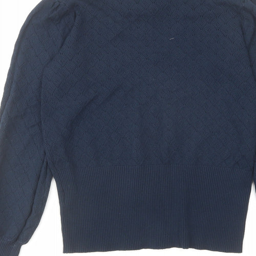 NEXT Womens Blue High Neck Acrylic Pullover Jumper Size 6