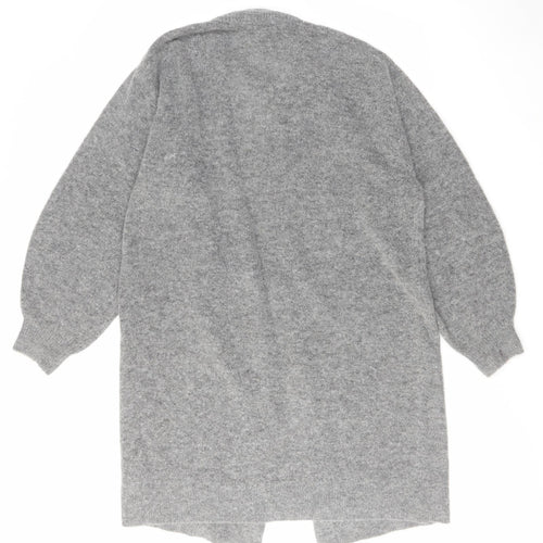 H&M Womens Grey V-Neck Polyamide Cardigan Jumper Size M